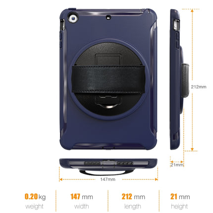 For iPad mini 3 & 2 & 1 360 Degree Rotation PC+TPU Protective Cover with Holder & Hand Strap(Dark Blue)-garmade.com