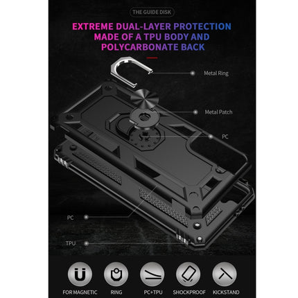 For Samsung Galaxy S21 5G Shockproof TPU + PC Protective Case with 360 Degree Rotating Holder(Black)-garmade.com
