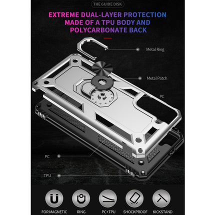 For Samsung Galaxy S21 5G Shockproof TPU + PC Protective Case with 360 Degree Rotating Holder(Silver)-garmade.com