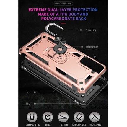 For Samsung Galaxy S21 5G Shockproof TPU + PC Protective Case with 360 Degree Rotating Holder(Rose Gold)-garmade.com