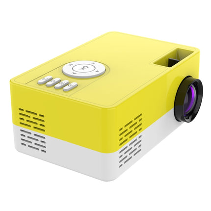 J15 1920 x 1080P HD Household Mini LED Projector with Tripod Mount Support AV / HDMI x 1 / USB x1 / TF x 1, Plug Type:UK Plug(Yellow White)-garmade.com
