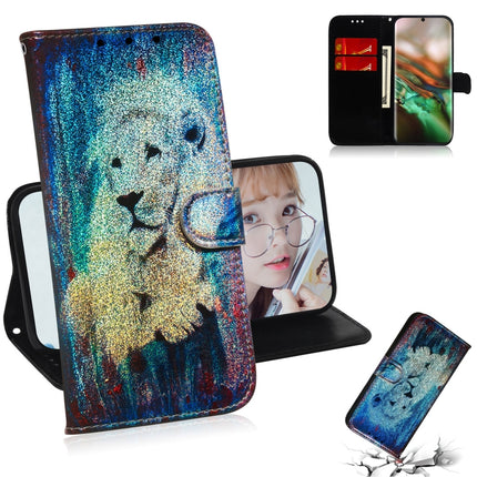 Colored Drawing Pattern Colorful Magnetic Buckle Horizontal Flip PU Leather Case with Holder & Card Slots & Wallet & Lanyard For Galaxy Note 10 / 10 5G(White Lion)-garmade.com