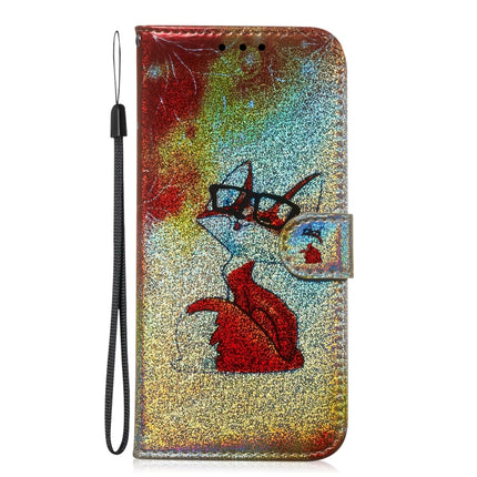 Colored Drawing Pattern Colorful Magnetic Buckle Horizontal Flip PU Leather Case with Holder & Card Slots & Wallet & Lanyard For Galaxy Note 10 / 10 5G(Glasses Fox)-garmade.com