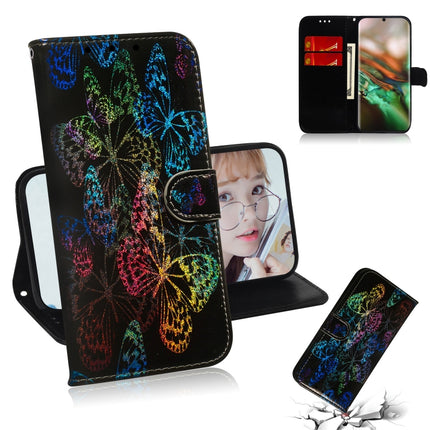 Colored Drawing Pattern Colorful Magnetic Buckle Horizontal Flip PU Leather Case with Holder & Card Slots & Wallet & Lanyard For Galaxy Note 10 / 10 5G(Butterfies)-garmade.com
