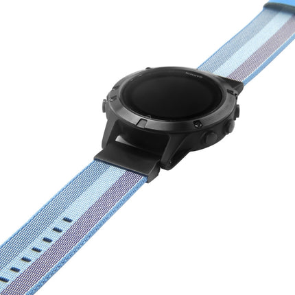 For Garmin Fenix 5 Quick Release Nylon Replacement Wrist Strap Watchband(Lake Blue)-garmade.com