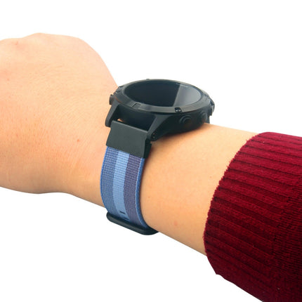 For Garmin Fenix 5 Quick Release Nylon Replacement Wrist Strap Watchband(Lake Blue)-garmade.com