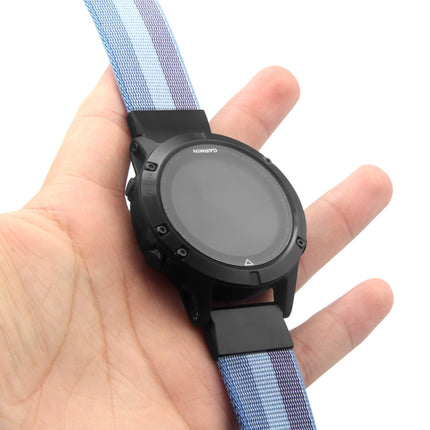 For Garmin Fenix 5 Quick Release Nylon Replacement Wrist Strap Watchband(Lake Blue)-garmade.com