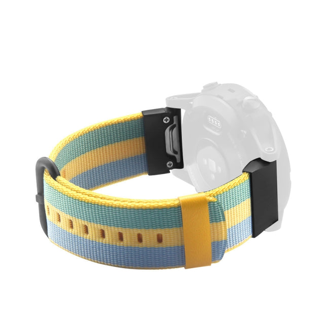 For Garmin Fenix 5 Quick Release Nylon Replacement Wrist Strap Watchband(Pollen Yellow)-garmade.com