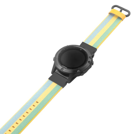 For Garmin Fenix 5 Quick Release Nylon Replacement Wrist Strap Watchband(Pollen Yellow)-garmade.com