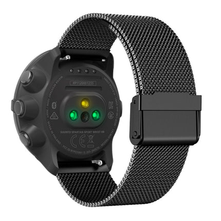 For Suunto 9 Milanese Nice Buckle Replacement Wrist Strap Watchband(Black)-garmade.com