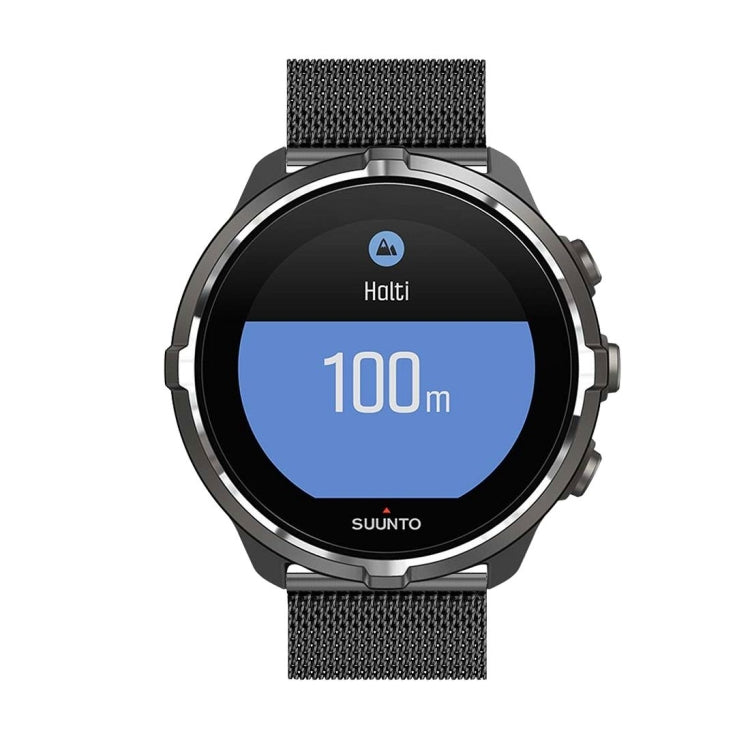 For Suunto 9 Milanese Nice Buckle Replacement Wrist Strap Watchband(Black)-garmade.com