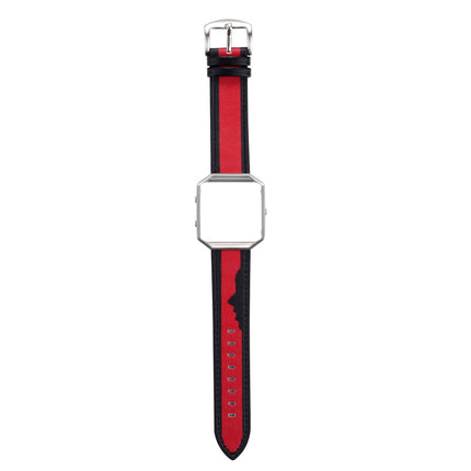 For Fitbit Blaze Men Customized Replacement Wrist Strap Watchband(Black Red)-garmade.com