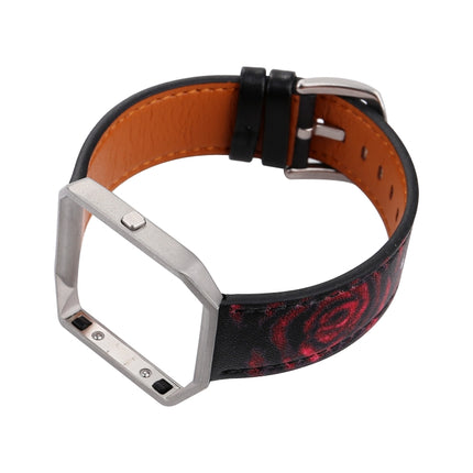 For Fitbit Blaze Men Customized Replacement Wrist Strap Watchband(Black Rose)-garmade.com