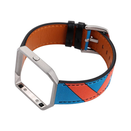 For Fitbit Blaze Men Customized Replacement Wrist Strap Watchband(Orange Ribbon On Blue Background)-garmade.com