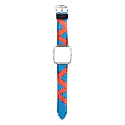 For Fitbit Blaze Men Customized Replacement Wrist Strap Watchband(Orange Ribbon On Blue Background)-garmade.com