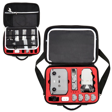 Multi-function PU Shoulder Storage Bag Suitcase with Baffle For DJI Mavic Mini 2(Red Liner)-garmade.com