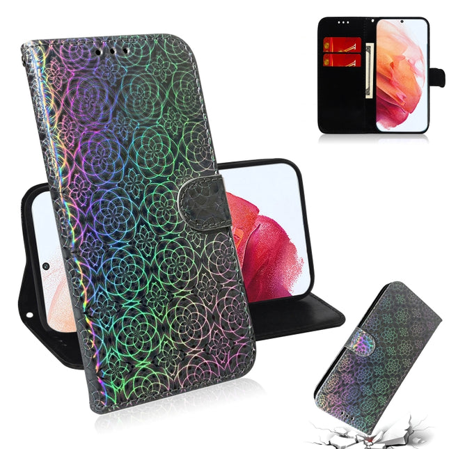 For Samsung Galaxy S21 5G Solid Color Colorful Magnetic Buckle Horizontal Flip PU Leather Case with Holder & Card Slots & Wallet & Lanyard(Silver)-garmade.com