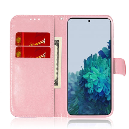 For Samsung Galaxy S21+ 5G Solid Color Colorful Magnetic Buckle Horizontal Flip PU Leather Case with Holder & Card Slots & Wallet & Lanyard(Pink)-garmade.com