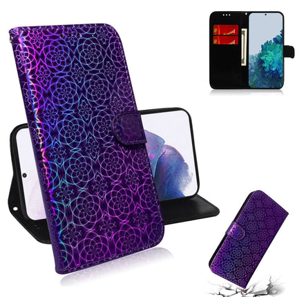 For Samsung Galaxy S21+ 5G Solid Color Colorful Magnetic Buckle Horizontal Flip PU Leather Case with Holder & Card Slots & Wallet & Lanyard(Purple)-garmade.com