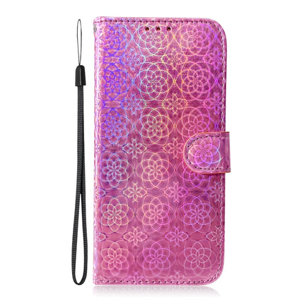 For Samsung Galaxy S21 Ultra 5G Solid Color Colorful Magnetic Buckle Horizontal Flip PU Leather Case with Holder & Card Slots & Wallet & Lanyard(Pink)-garmade.com