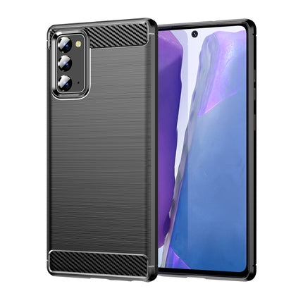 For Samsung Galaxy Note20 Brushed Texture Carbon Fiber TPU Case(Black)-garmade.com