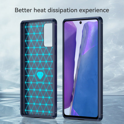 For Samsung Galaxy Note20 Brushed Texture Carbon Fiber TPU Case(Navy Blue)-garmade.com