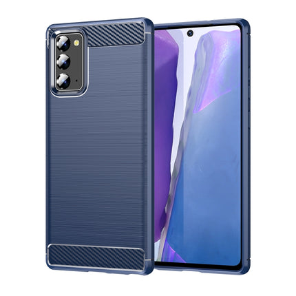 For Samsung Galaxy Note20 Brushed Texture Carbon Fiber TPU Case(Navy Blue)-garmade.com