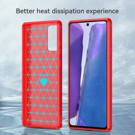 For Samsung Galaxy Note20 Brushed Texture Carbon Fiber TPU Case(Red)-garmade.com