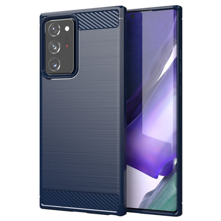 For Samsung Galaxy Note20 Ultra Brushed Texture Carbon Fiber TPU Case(Navy Blue)-garmade.com