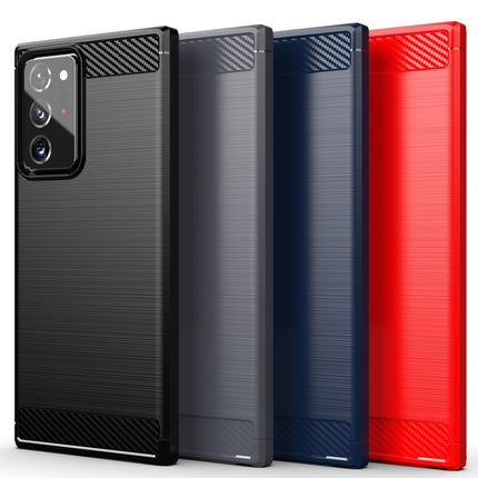 For Samsung Galaxy Note20 Ultra Brushed Texture Carbon Fiber TPU Case(Navy Blue)-garmade.com