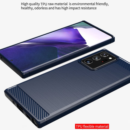 For Samsung Galaxy Note20 Ultra Brushed Texture Carbon Fiber TPU Case(Black)-garmade.com