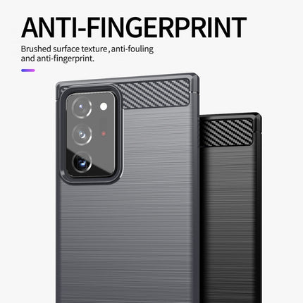 For Samsung Galaxy Note20 Ultra Brushed Texture Carbon Fiber TPU Case(Black)-garmade.com