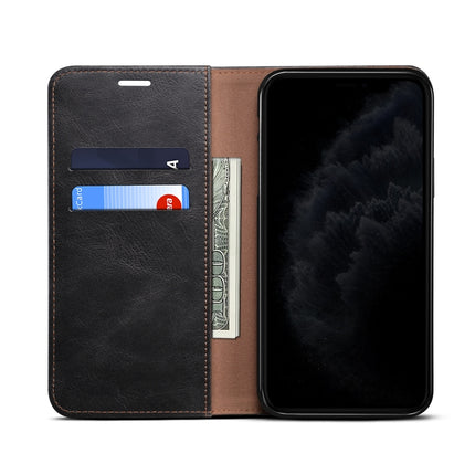 For Samsung Galaxy S20 UItra Simple Wax Crazy Horse Texture Horizontal Flip Leather Case with Card Slots & Wallet(Black)-garmade.com
