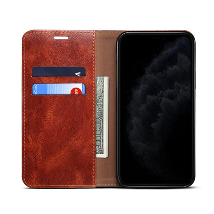 For Samsung Galaxy S20 UItra Simple Wax Crazy Horse Texture Horizontal Flip Leather Case with Card Slots & Wallet(Brown)-garmade.com