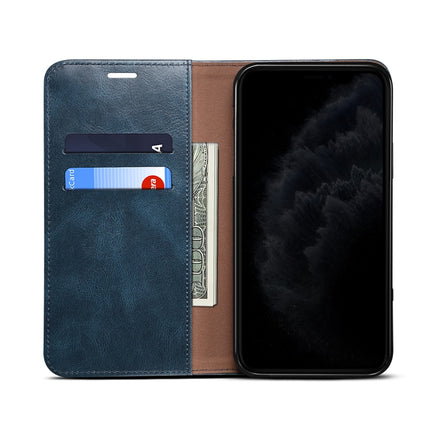 For Samsung Galaxy S20 UItra Simple Wax Crazy Horse Texture Horizontal Flip Leather Case with Card Slots & Wallet(Navy Blue)-garmade.com