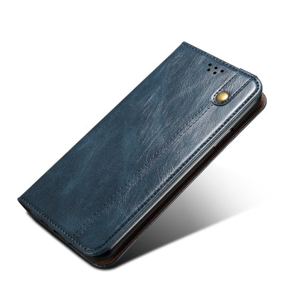 For Samsung Galaxy S20 UItra Simple Wax Crazy Horse Texture Horizontal Flip Leather Case with Card Slots & Wallet(Navy Blue)-garmade.com