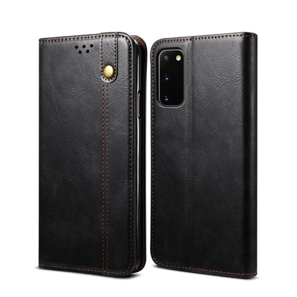 For Samsung Galaxy S20 FE 5G / 4G / S20 Fan Edition / S20 Lite / S20 FE 2022 Wax Crazy Horse Texture Leather Case(Black)-garmade.com