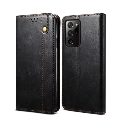 For Samsung Galaxy S20 Plus Simple Wax Crazy Horse Texture Horizontal Flip Leather Case with Card Slots & Wallet(Black)-garmade.com