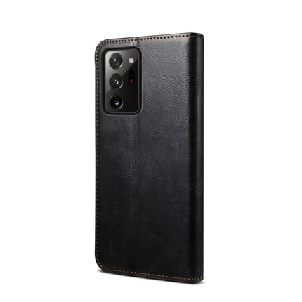 For Samsung Galaxy S20 Plus Simple Wax Crazy Horse Texture Horizontal Flip Leather Case with Card Slots & Wallet(Black)-garmade.com