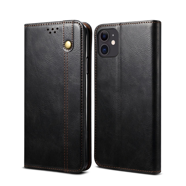 Simple Wax Crazy Horse Texture Horizontal Flip Leather Case with Card Slots & Wallet For iPhone 11(Black)-garmade.com