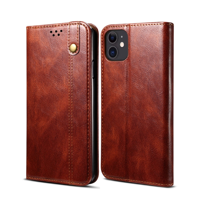 Simple Wax Crazy Horse Texture Horizontal Flip Leather Case with Card Slots & Wallet For iPhone 11(Brown)-garmade.com
