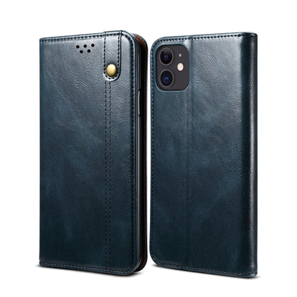 Simple Wax Crazy Horse Texture Horizontal Flip Leather Case with Card Slots & Wallet For iPhone 11(Navy Blue)-garmade.com