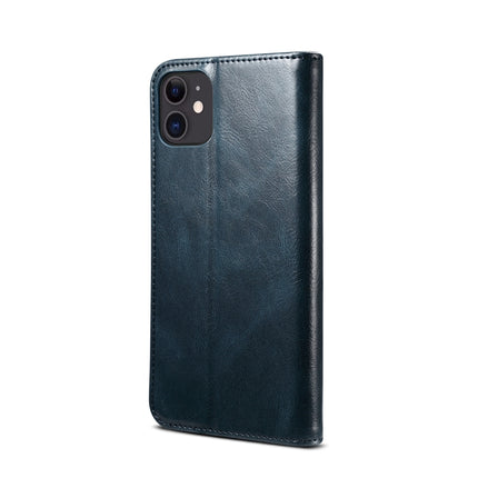Simple Wax Crazy Horse Texture Horizontal Flip Leather Case with Card Slots & Wallet For iPhone 11(Navy Blue)-garmade.com