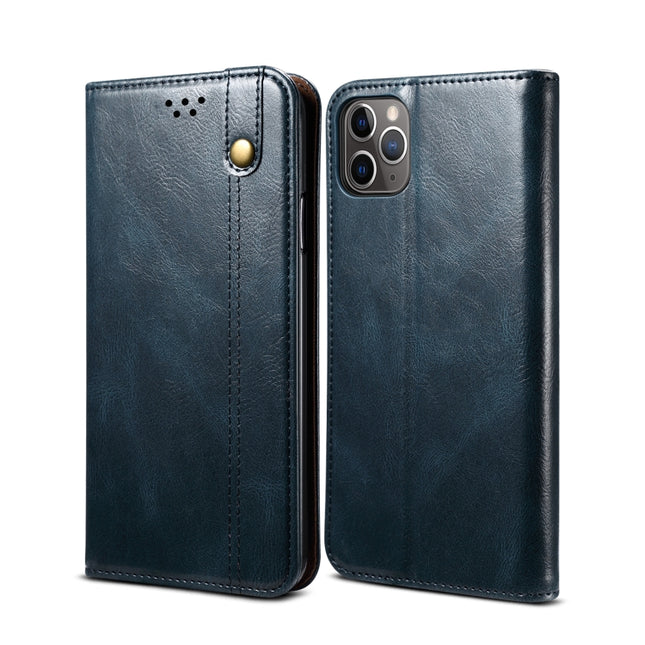 Simple Wax Crazy Horse Texture Horizontal Flip Leather Case with Card Slots & Wallet For iPhone 11 Pro(Navy Blue)-garmade.com