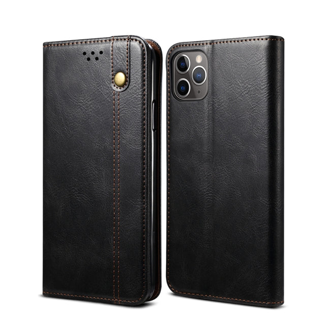 Simple Wax Crazy Horse Texture Horizontal Flip Leather Case with Card Slots & Wallet For iPhone 11 Pro Max(Black)-garmade.com