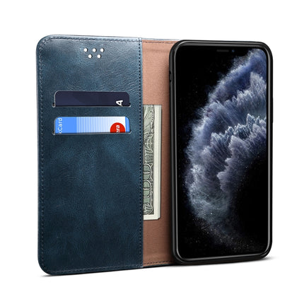 Simple Wax Crazy Horse Texture Horizontal Flip Leather Case with Card Slots & Wallet For iPhone XS Max(Navy Blue)-garmade.com