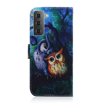 For Samsung Galaxy S21 5G Coloured Drawing Horizontal Flip Leather Case, with Holder & Card Slots & Wallet(Oil Painting Owl)-garmade.com