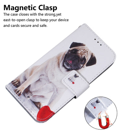 For Samsung Galaxy S21 5G Coloured Drawing Horizontal Flip Leather Case, with Holder & Card Slots & Wallet(Pug)-garmade.com