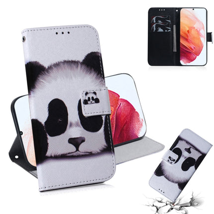 For Samsung Galaxy S21 5G Coloured Drawing Horizontal Flip Leather Case, with Holder & Card Slots & Wallet(Panda)-garmade.com