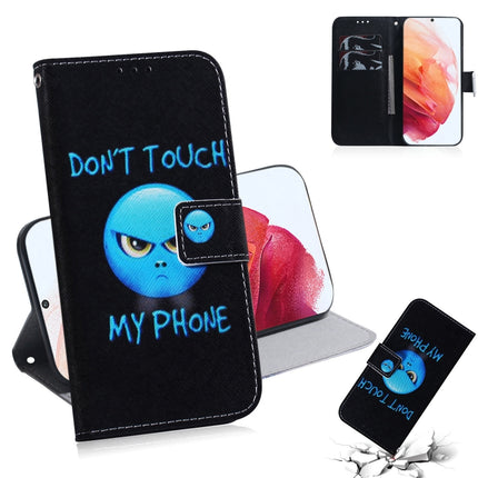 For Samsung Galaxy S21 5G Coloured Drawing Horizontal Flip Leather Case, with Holder & Card Slots & Wallet(Anger)-garmade.com